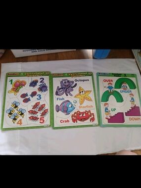 Pumpkin Patch Preschool Puzzles - Sea Creatures & Counting (Green)